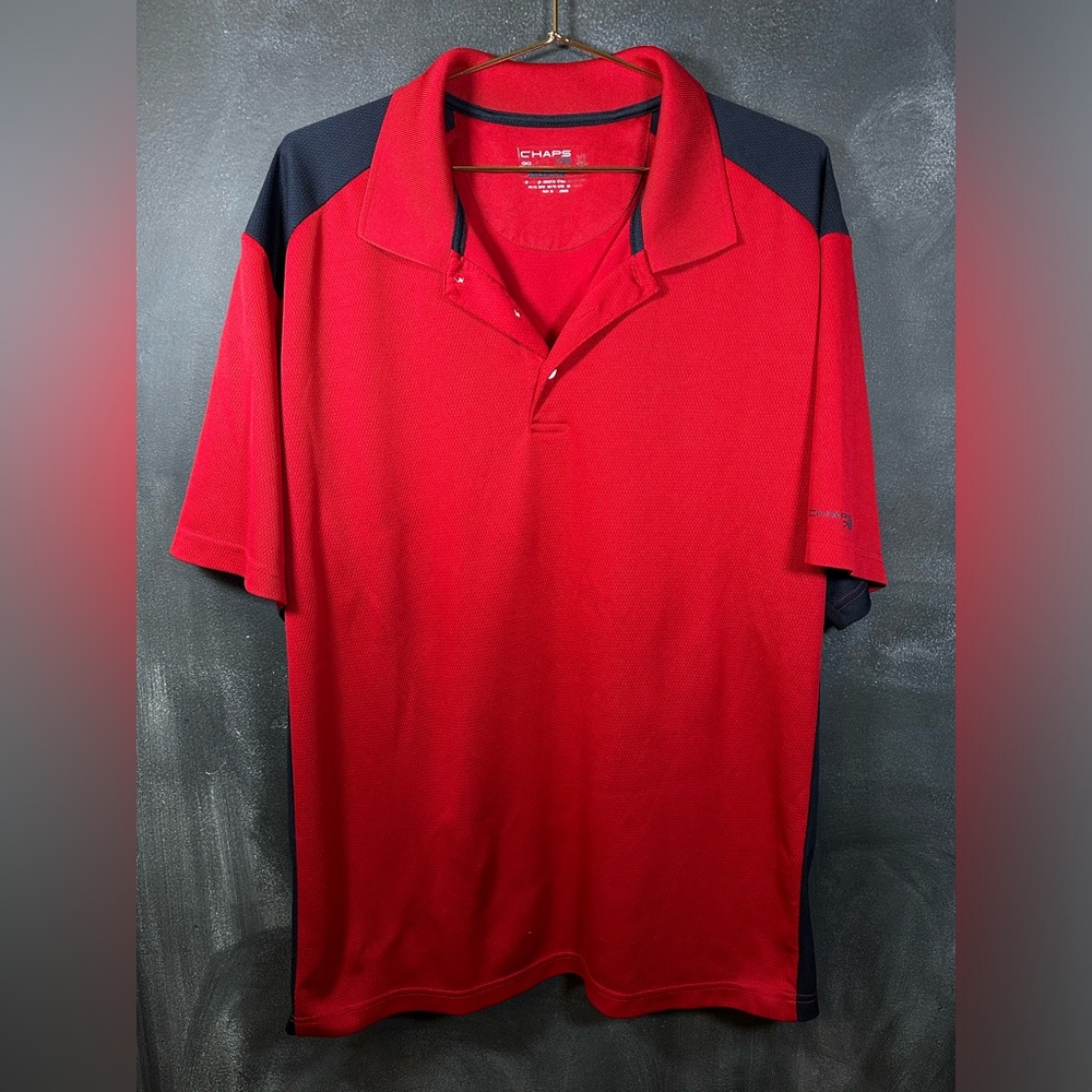 Chaps 78 Stay Dry Red and Black Polo